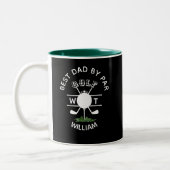TASSE 2 COULEURS MEILLEUR PÈRE PAR MONOGRAMME NOM (Gauche)