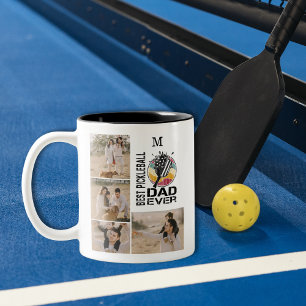 Tasse 2 Couleurs Meilleur Pickleball Papa Jamais Personnalisé 4 Gri