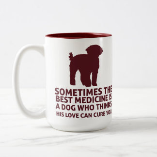Tasse 2 Couleurs Meilleur service de doodle de médecine Chien 15oz