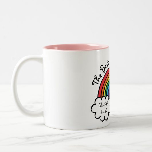 Tasse 2 Couleurs Meilleur Stepmaman, Stepmère Ever Rainbow Fun (Gauche)