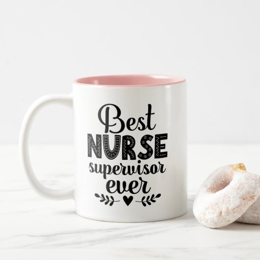 Tasse 2 Couleurs Meilleur superviseur d'infirmière (Avec donut)