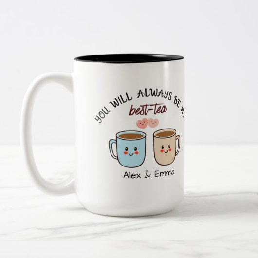 Tasse 2 Couleurs Meilleur-Thé Couple Personnalisé (Gauche)