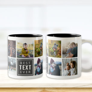 Tasse 2 Couleurs Meilleur "Votre Texte Ici" Jamais Personnalisé Pho