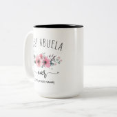 Tasse 2 Couleurs Meilleure Abuela Jamais - (VOTRE NOM) Bouquet Rose (Devant gauche)