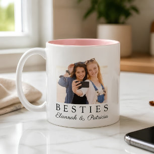 Tasse 2 Couleurs Meilleure amie personnalisée BFF Photo Rose person