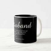 Tasse 2 Couleurs Meilleure Définition De Mari Au Monde Script Drôle (Devant droit)