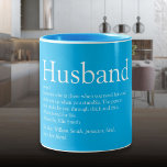 Tasse 2 Couleurs Meilleure définition de mari au monde Sky Blue<br><div class="desc">Personnalisez votre mari spécial pour créer un cadeau unique pour les anniversaires,  anniversaires,  mariages,  Noël ou tout autre jour que vous voulez montrer combien il signifie pour vous. Une façon parfaite de lui montrer à quel point il est extraordinaire chaque jour. Conçu par Thisisnotme©</div>