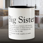 Tasse 2 Couleurs Meilleure définition de soeur du monde Fun noir et<br><div class="desc">Personnalisez votre soeur ou votre hermana spéciale (petite ou grande) pour créer un cadeau unique. Une façon parfaite de lui montrer à quel point elle est extraordinaire chaque jour. Conçu par Thisisnotme©</div>