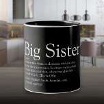 Tasse 2 Couleurs Meilleure définition de soeur du monde Fun noir et<br><div class="desc">Personnalisez votre soeur ou votre hermana spéciale (petite ou grande) pour créer un cadeau unique. Une façon parfaite de lui montrer à quel point elle est extraordinaire chaque jour. Conçu par Thisisnotme©</div>