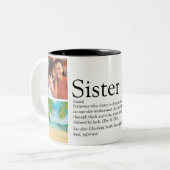 Tasse 2 Couleurs Meilleure définition de sœur jamais Collage de 4 p (Devant gauche)