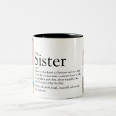 Tasse 2 Couleurs Meilleure définition de sœur jamais Collage de 4 p (Centre)