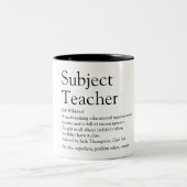 Tasse 2 Couleurs Meilleure définition d'enseignant au monde (Centre)