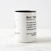 Tasse 2 Couleurs Meilleure définition d'équipe appréciation des emp (Centre)
