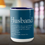 Tasse 2 Couleurs Meilleure définition du mari au monde<br><div class="desc">Personnalisez votre mari spécial pour créer un cadeau unique pour les anniversaires, anniversaires, mariages, Noël ou tout autre jour que vous voulez montrer combien il signifie pour vous. Une façon parfaite de lui montrer à quel point il est extraordinaire chaque jour. Vous pouvez même customiser l'arrière - plan à leur...</div>