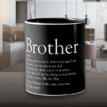 Tasse 2 Couleurs Meilleure définition moderne jamais Brother<br><div class="desc">Meilleure définition de frère moderne à deux tons de café Mug. Personnalisez votre frère spécial (grand ou petit) pour créer un cadeau unique. Une façon parfaite de lui montrer à quel point il est extraordinaire chaque jour. Conçu par Thisisnotme©</div>