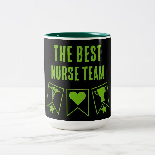 Tasse 2 Couleurs Meilleure équipe d'infirmières (Centre)