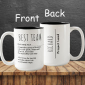 Tasse 2 Couleurs Meilleure équipe personnalisée Nom et appréciation