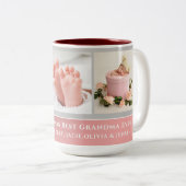 Tasse 2 Couleurs Meilleure grand-mère | Élégant Script 3 Photo Coll (Devant droit)