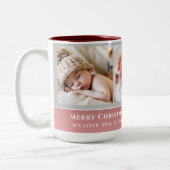 Tasse 2 Couleurs Meilleure grand-mère | Élégant Script 3 Photo Coll (Gauche)