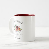 Tasse 2 Couleurs Meilleure grand-mère | Floral tendance Boho Bourgo (Devant gauche)