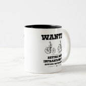 Tasse 2 Couleurs Meilleure infrastructure cyclable Recherchée (Devant droit)