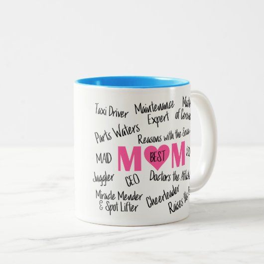 Tasse 2 Couleurs Meilleure maman - Absolument IRREMPLACEABLE! (Devant droit)