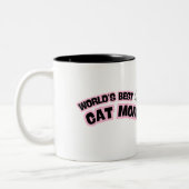 Tasse 2 Couleurs Meilleure Maman de Chat du Monde  (Gauche)