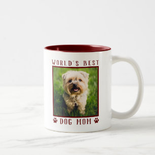 Tasse 2 Couleurs Meilleure Maman de Chien au Monde Empreintes de Pa