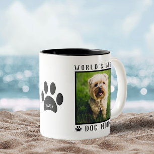 Tasse 2 Couleurs Meilleure Maman de Chien au Monde Empreintes de Pa