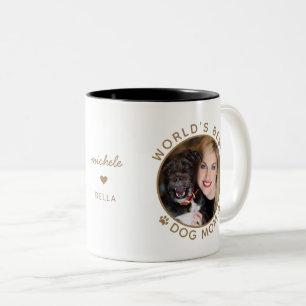 Tasse 2 Couleurs Meilleure Maman de Chien du Monde Or Nom Personnal