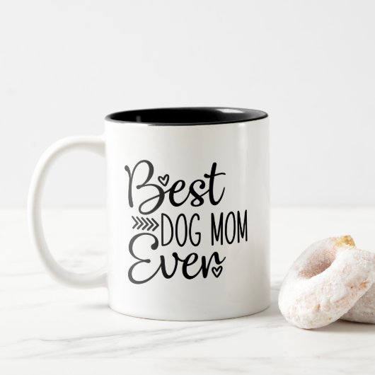 Tasse 2 Couleurs Meilleure maman de chien jamais (Avec donut)