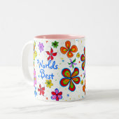 Tasse 2 Couleurs Meilleure maman du monde illustrée (Devant gauche)