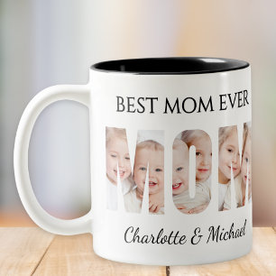 Tasse 2 Couleurs Meilleure Maman Ever 3 Photos Lettres Détachées