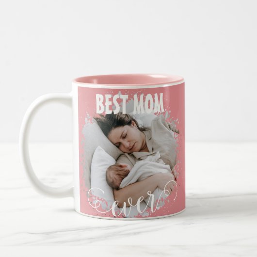 Tasse 2 Couleurs Meilleure maman Ever est 20xx Photo (Gauche)