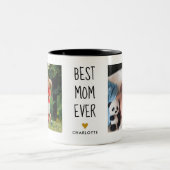 Tasse 2 Couleurs Meilleure maman Ever Gold Heart 2 Photo (Centre)