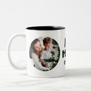 Tasse 2 Couleurs "Meilleure maman jamais" avec la photo de maman, c