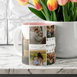Tasse 2 Couleurs Meilleure maman jamais | Collage photo de la Fête<br><div class="desc">Envoyez à votre mère un beau cadeau de jour personnalisé qu'elle chérira. Collage photo de famille de jour de la mère personnalisée pour afficher vos photos et souvenirs de famille spéciaux. Notre design comprend un design simple 8 photo collage grille avec "Best Mummy Ever" conçu dans un style de script...</div>