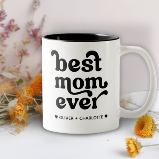 Tasse 2 Couleurs Meilleure maman Jamais Moderne Maman Enfants Noms 
