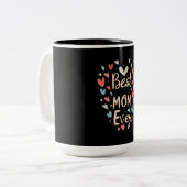 Tasse 2 Couleurs Meilleure maman jamais noir/floral (Devant gauche)