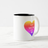 Tasse 2 Couleurs Meilleure maman jamais Rainbow Coeur (Devant droit)