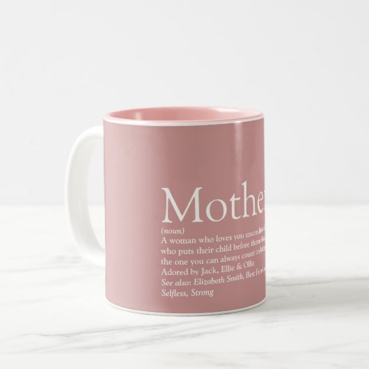 Tasse 2 Couleurs Meilleure Maman, Maman, Mère Définition (Devant gauche)