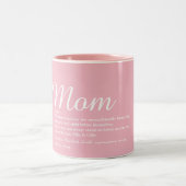 Tasse 2 Couleurs Meilleure Maman Mère Définition Script Rose (Centre)