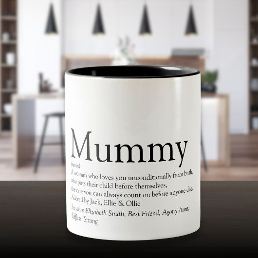 Tasse 2 Couleurs Meilleure Maman Momée du Monde Citation de Définit
