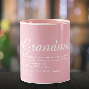 Tasse 2 Couleurs Meilleure Mamie Grand-mère Définition Rose