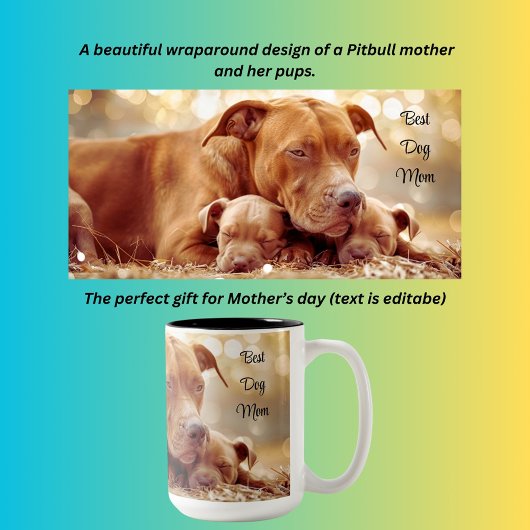 Tasse 2 Couleurs Meilleure mère de chien Pitbull
