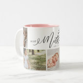 Tasse 2 Couleurs Meilleure mère Jour Script Fête des mères Collage  (Devant gauche)