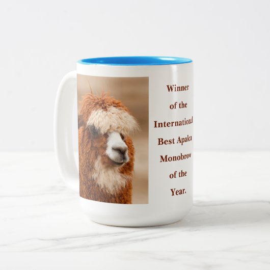 Tasse 2 Couleurs Meilleure Monobrow d'Alpaca (Devant gauche)