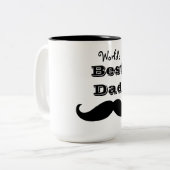 Tasse 2 Couleurs Meilleure moustache papa du monde (Devant gauche)