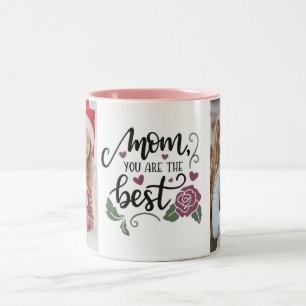 Tasse 2 Couleurs Meilleure Nounou Ever Écriture Élégante 2 Collag