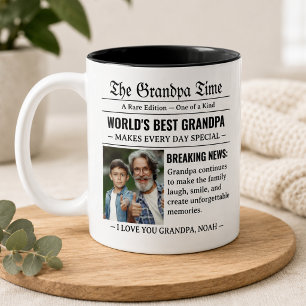 Tasse 2 Couleurs Meilleure photo de grand-père du monde dans le jou